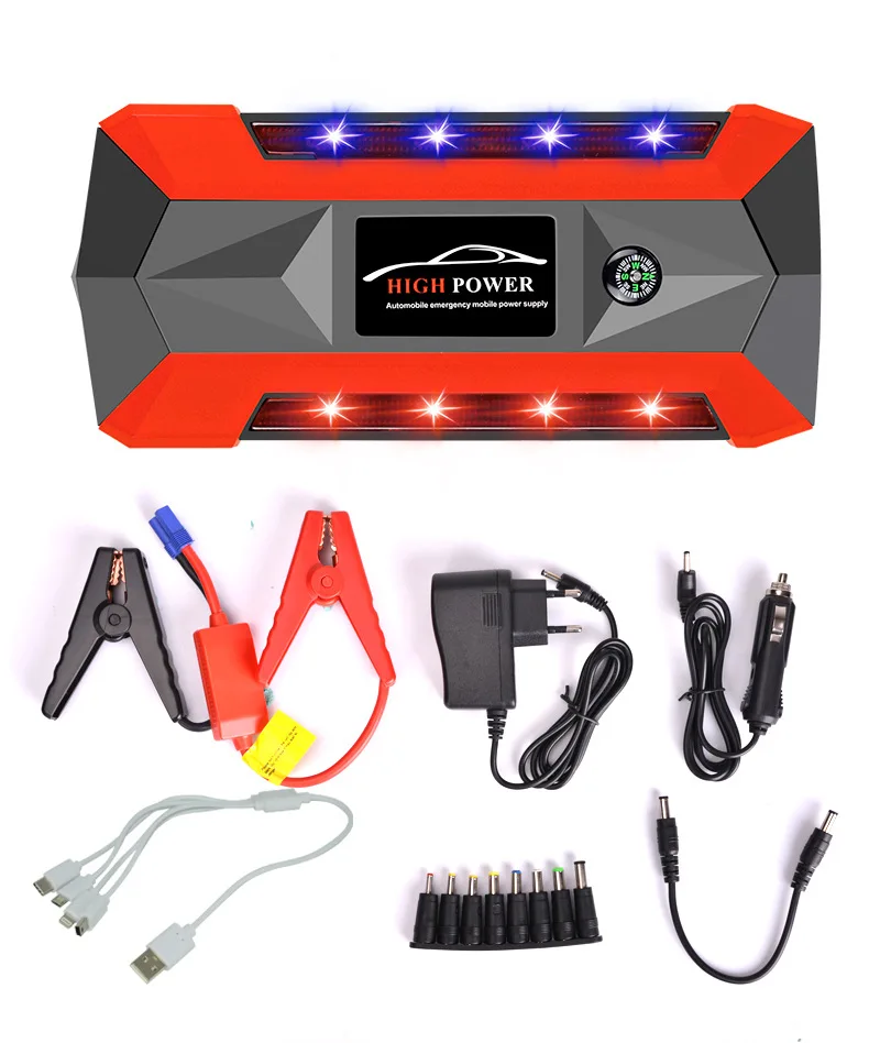 Многофункциональный стартер 89800mAh 12V 4USB 600A портативный автомобильный аккумулятор