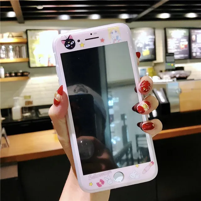40 Мультфильм Сейлор Мун My Melody узор закаленное стекло для iPhone 7 8 Plus защита экрана защитное стекло пленка для iPhone X XS - Цвет: 40