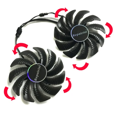 GeForce GTX 1050/1060 GPU Cooler T129215SU 90 мм графический вентилятор для GIGABYTE GTX1050 GTX1060 D5 Windforce G1 карты в качестве замены - Цвет лезвия: 1 whole pair fans T