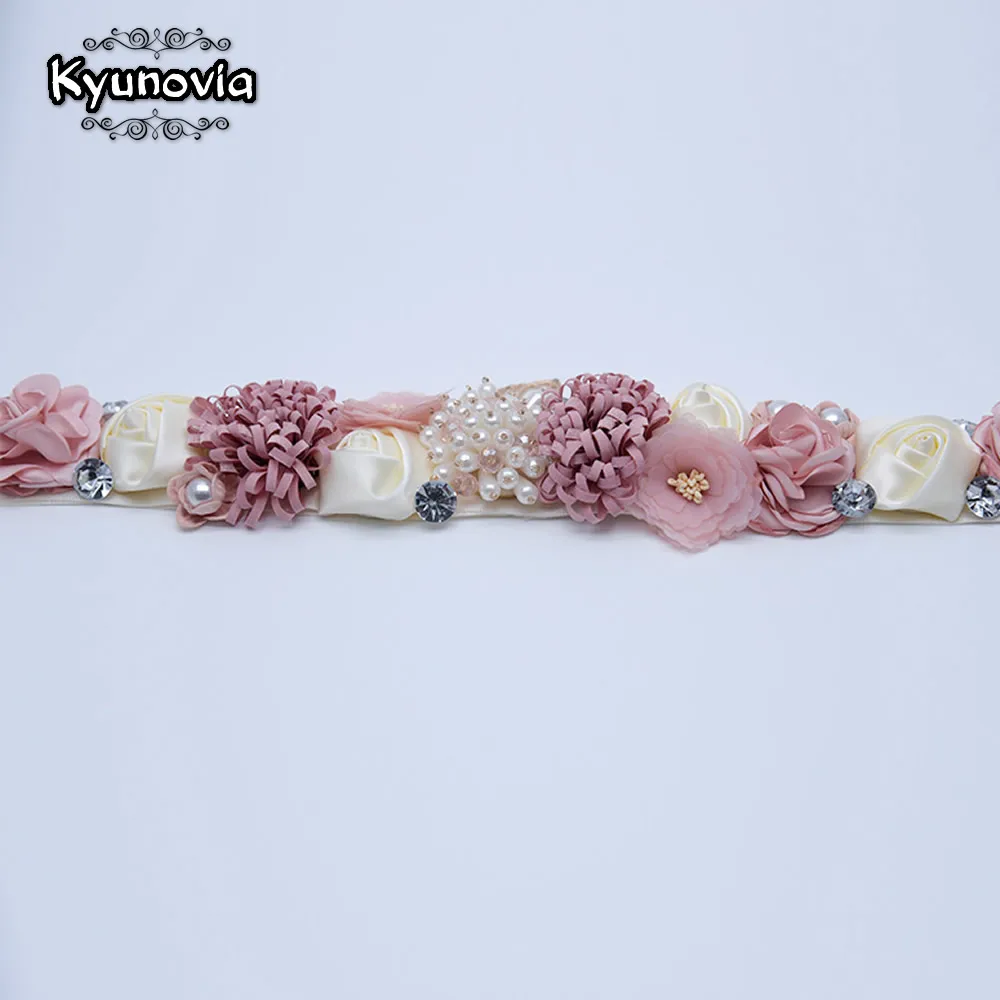 Kyunovia/платье с поясом, румяна, Lvory, свадебный пояс, полиэстер, Модный женский пояс с цветами, для беременных, для девочек, вечерние, Свадебные ремни, D07