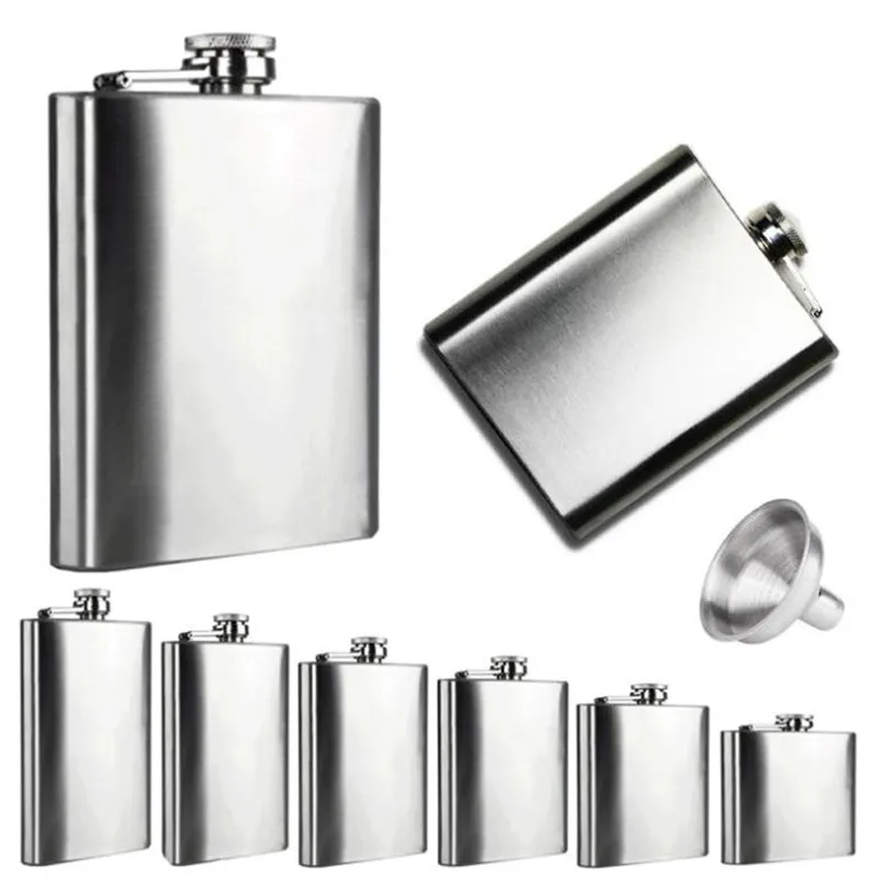 Stainless Steel Hip Flasks 3.5 oz Whisky Bottle Wine Flask Travel Alcohol Pocket D5 | Дом и сад