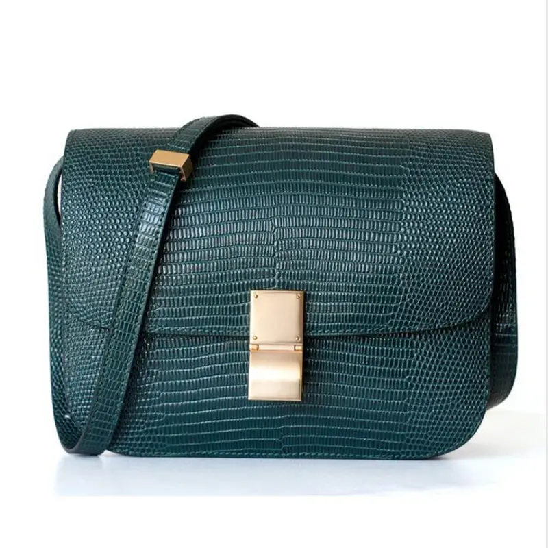 2019 new fashion trends with lizard pattern tofu women's bag small square single shoulder messenger qq036 | Багаж и сумки