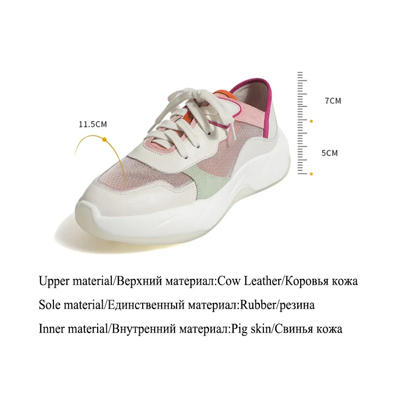 Женские кроссовки IGU черные из натуральной кожи на толстой подошве Zapatillas Mujer