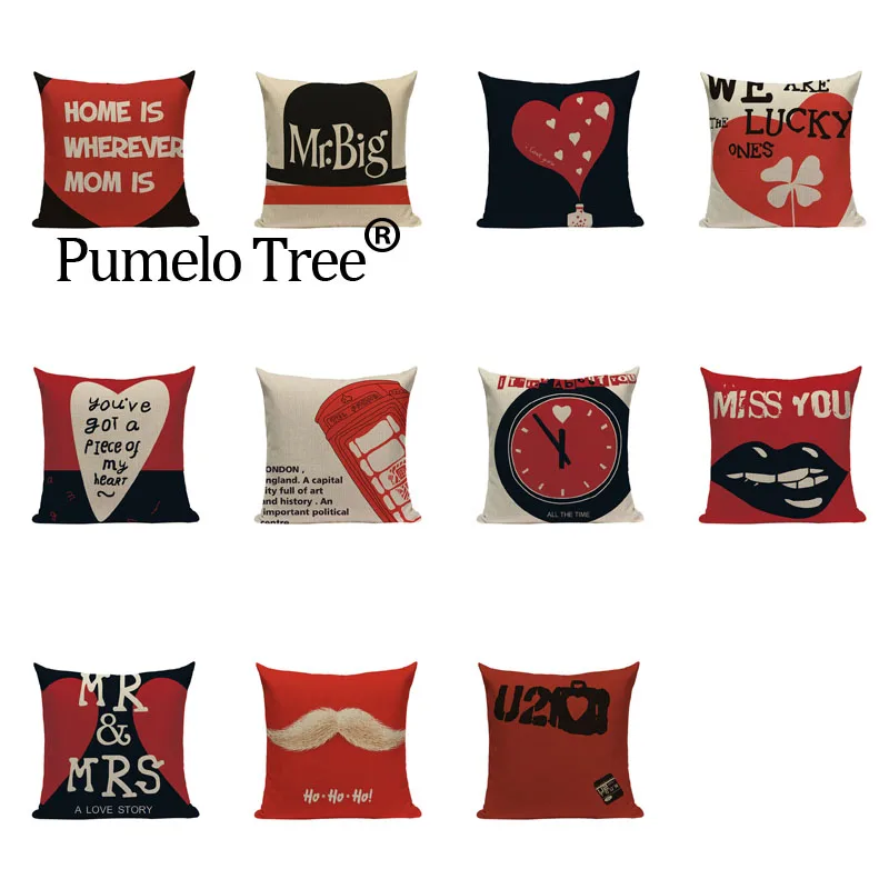 Милый креативный чехол для подушки с буквами декоративные дивана автомобиля