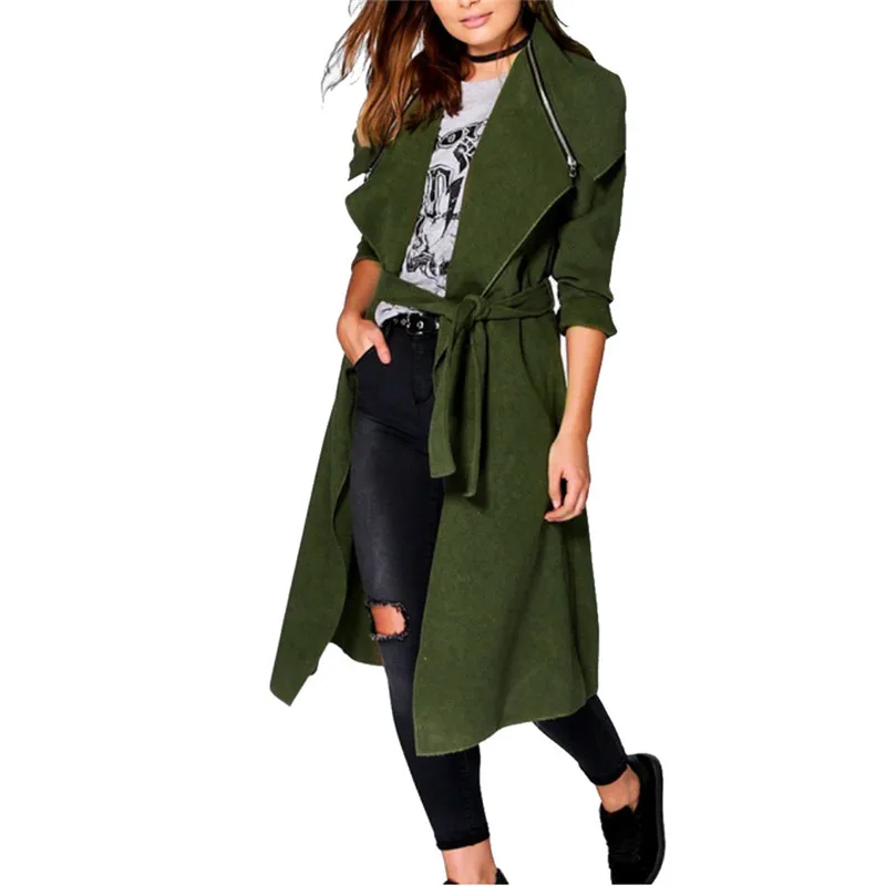 #2533 зимнее пальто женщин Тренчи для oversize теплый с длинным рукавом пояса Верхняя