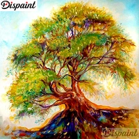 dispaint full squareround drill 5d diy diamond painting tree abstract scenery 3d embroidery cross stitch 5d home decor a10537