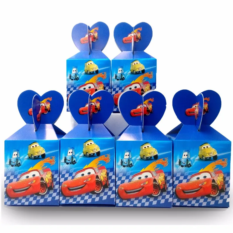 12 teile/los Papier Candy Boxen Disney Autos Thema Blitz McQueen Geschenk Box Kinder Geburtstag Familie Partei Boxen Dekoration Versorgung
