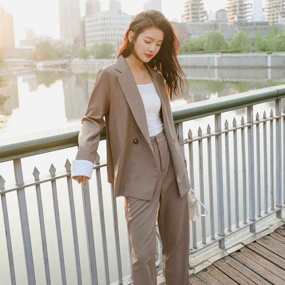 Женский комплект весна 2019 новый модный костюм в стиле ретро куртка и штаны два