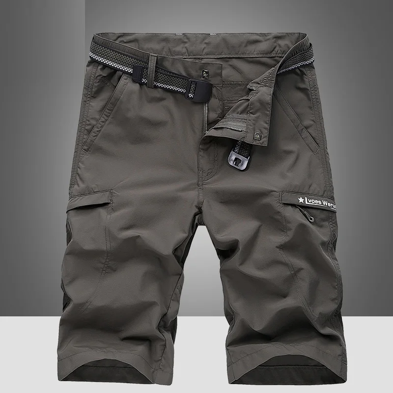Army green IFRICH быстросохнущие шорты мужские повседневные короткие штаны мужские s летние дышащие Модные Бермуды мужские красные Большие размеры 4XL - Цвет: Army green
