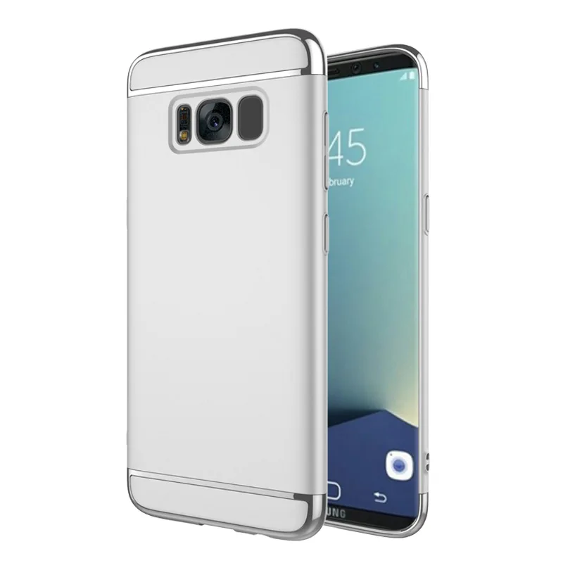 Ascromy Hard Case for Samsung Galaxy S8 S 8 3 in 1 Anti-Scratch Shockproof Thin Electroplate Back Protective Cover Accessories |