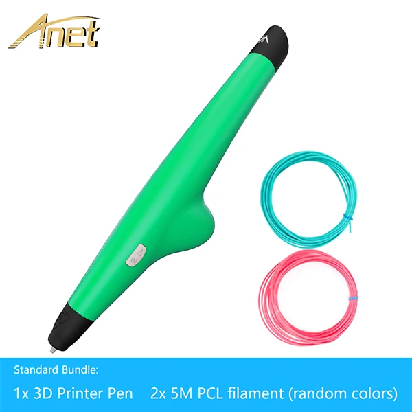 Green Pen with 2 PCL Anet низкой температуры 3d Ручка с 1,75 мм PCL нити Смарт 3D печать Ручка для детей креативные подарки 3D-принтеры чертежная Ручка 3d VP05 - Цвет: Green Pen with 2 PCL