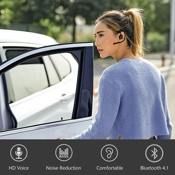 GiGiboom Беспроводная bluetooth гарнитура деловые наушники с шумоподавлением микрофоном