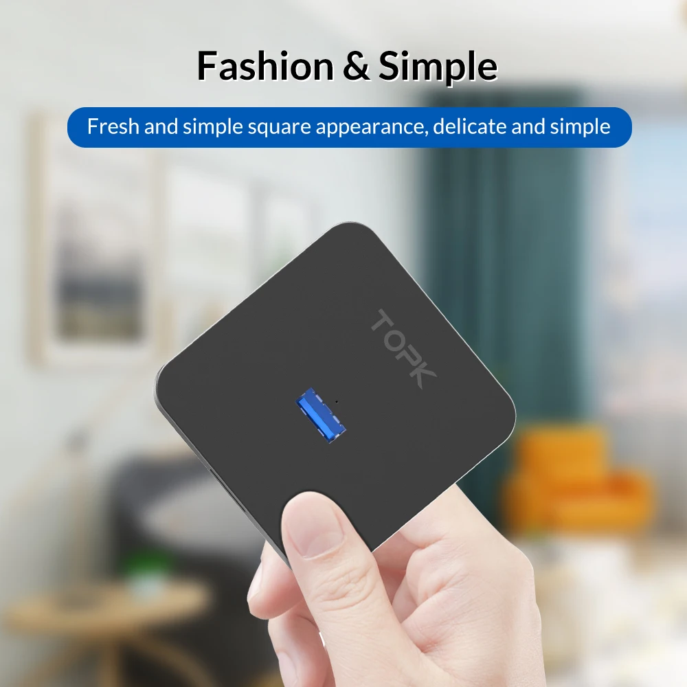 TOPK USB 3 0 концентратор 4 Порты и разъёмы Мульти высокоскоростной разветвитель 200