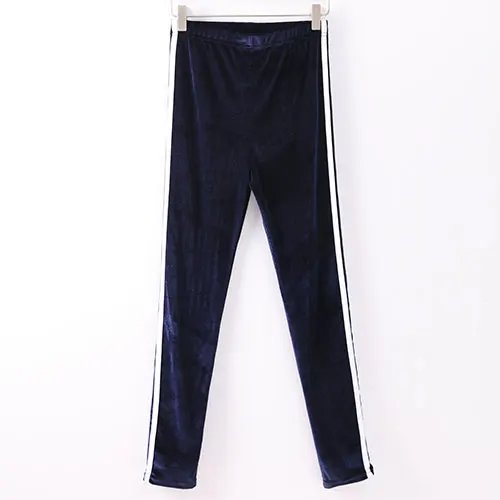 Navy Blue Тонкие женские Леггинсы пуш-ап с белыми полосками, сексуальные женские бархатные леггинсы, женские обтягивающие штаны, женские полосатые Легинсы - Цвет: Navy Blue