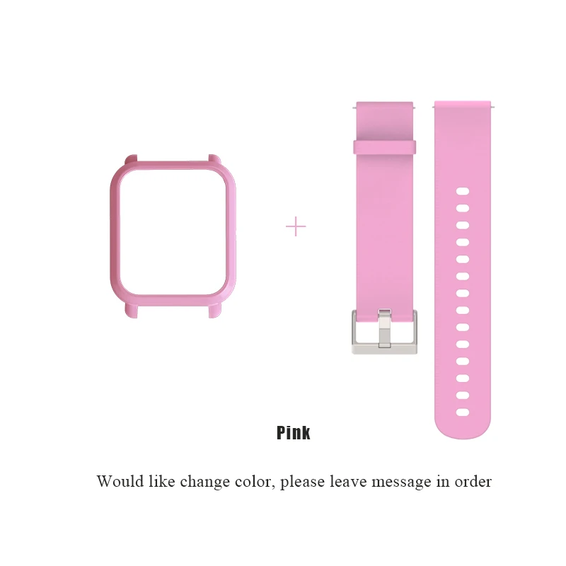 Pink 20 мм силиконовый ремешок защитный чехол для Xiaomi Huami Amazfit Bip BIT Lite спортивный ремешок аксессуары защитный браслет - Цвет: Pink