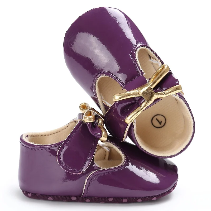 Новое поступление Летняя обувь из искусственной кожи для новорожденных девочек