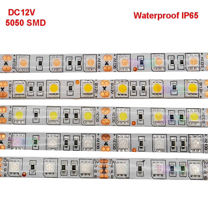 5 м/лот DC12V 5050 SMD 60 Светодиодный s/m Белый/теплый белый/красный/зеленый/желтый/синий/розовый/RGB/UV/RGBW/RGBWW гибкий светодиодный светильник лента