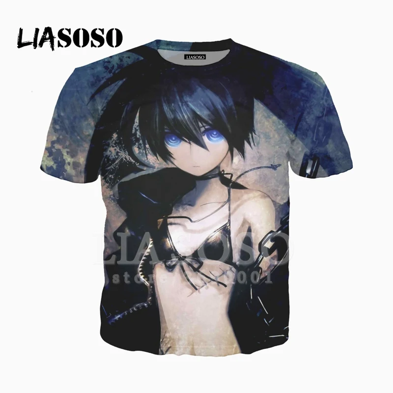 LIASOSO 3D принт унисекс с рисунком из аниме BLACK ROCK SHOOTER Таканаси Йоми футболка Летняя