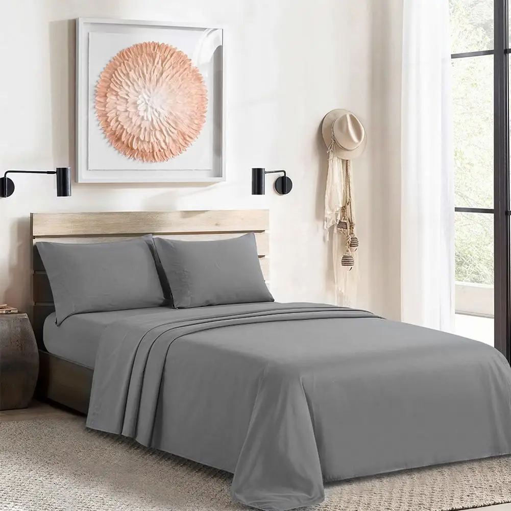 Одноцветный Комплект постельного белья из 4 предметов роскошная домашняя