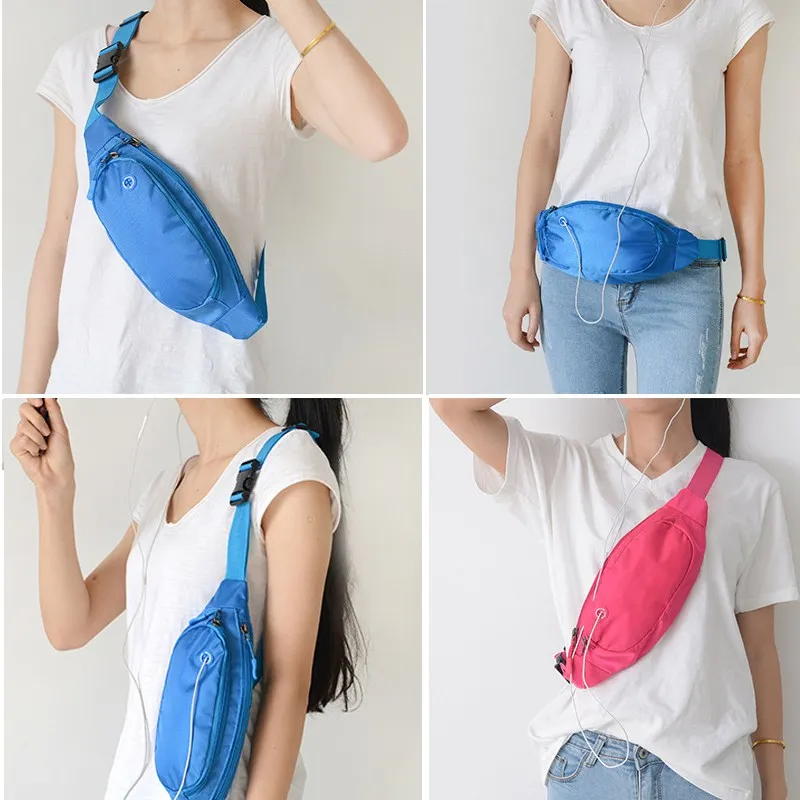 

Outdoor Running Bag Sports Chest Shoulder Bags Belt Bum Pouch Unisex Waistbag Hiking Zip Bag Pack