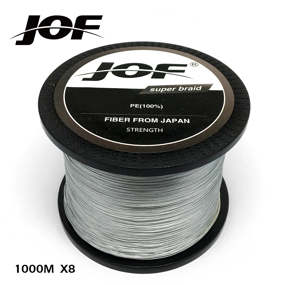 JOF плетеная рыболовная леска 8 нитей серая 100 м 150 300 500 1000 шнур linha multifilamento | Спорт и