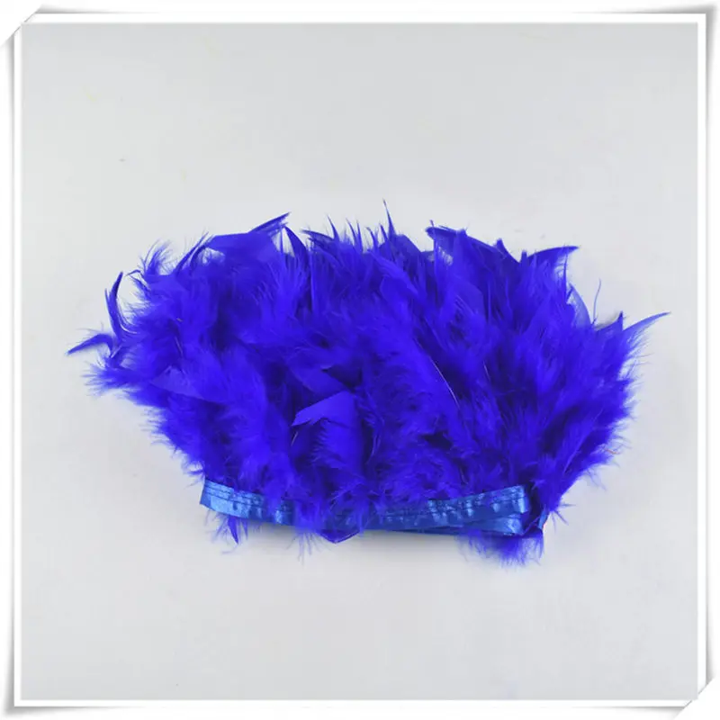 Royal Blue 2 ярдов натуральное окрашенное перо индюшки бахрома отделка 10-15 см chandelle перья марабу украшения юбка платье отделка Перья для ремесел - Цвет: Royal Blue