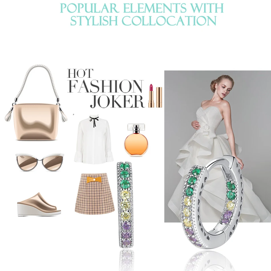 

Wholesale 5PCS Trendy Circle Round Earrings with Crystal 925 Sterling Silver Stud Earrings for Women Jewelry Birthday Party Gift