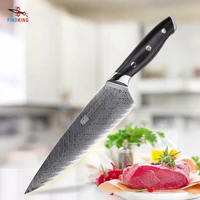 findking aus 10 damascus steel chefs knifes ebony handle arrow pattern professional 8 inch gyuto knives best kitchen chef knife