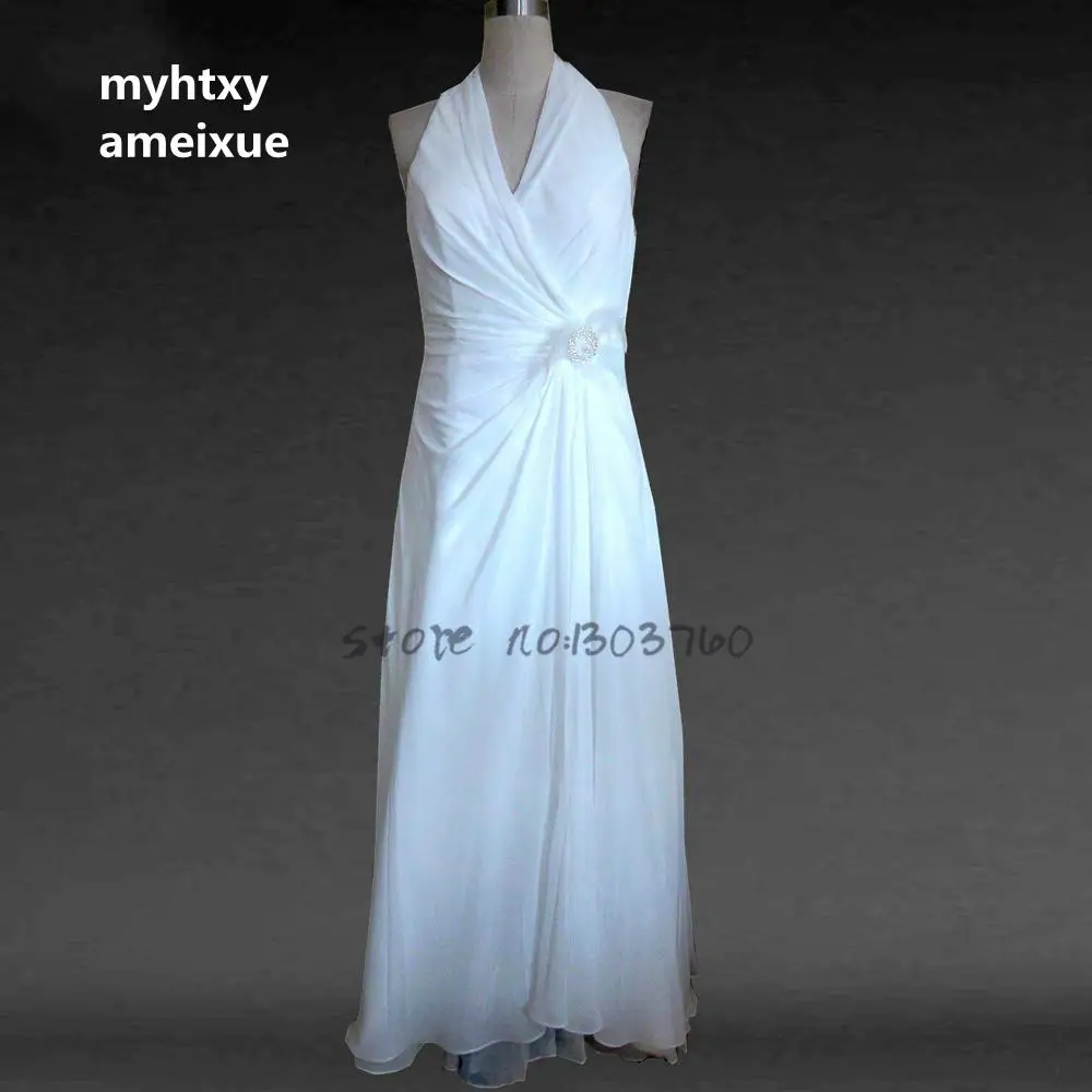 Шифоновое платье без рукавов с лямкой на шее длина до пола Китай (материк) а