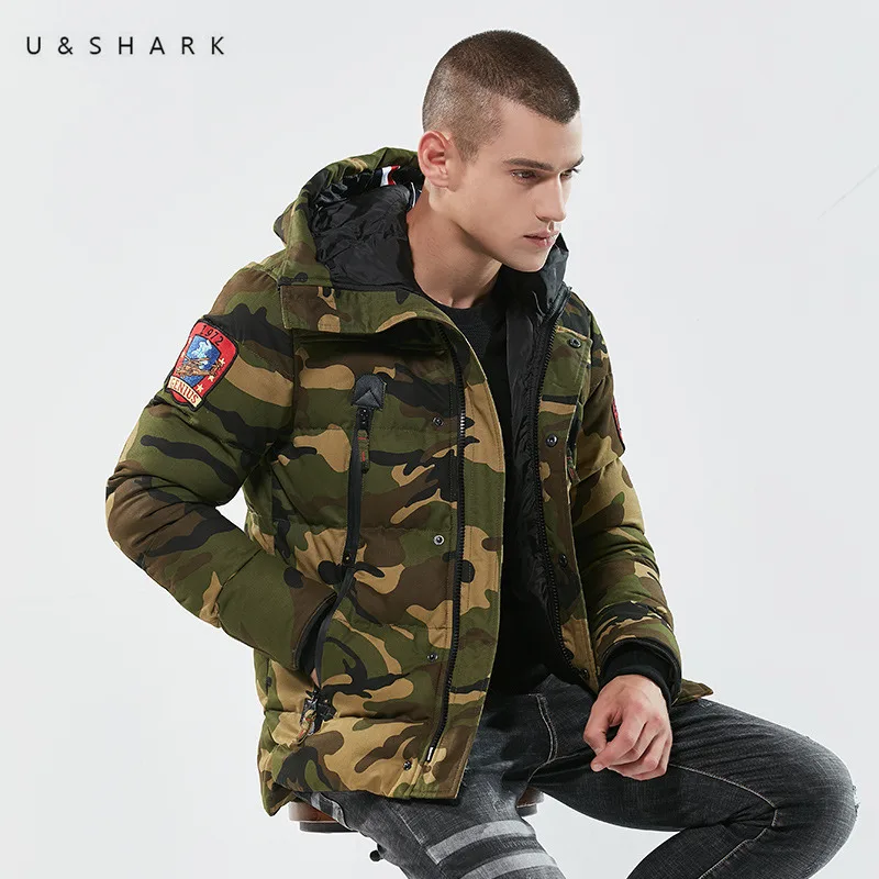 U &amp SHARK 2018 зимняя куртка мужская одежда на молнии толстые теплые модные