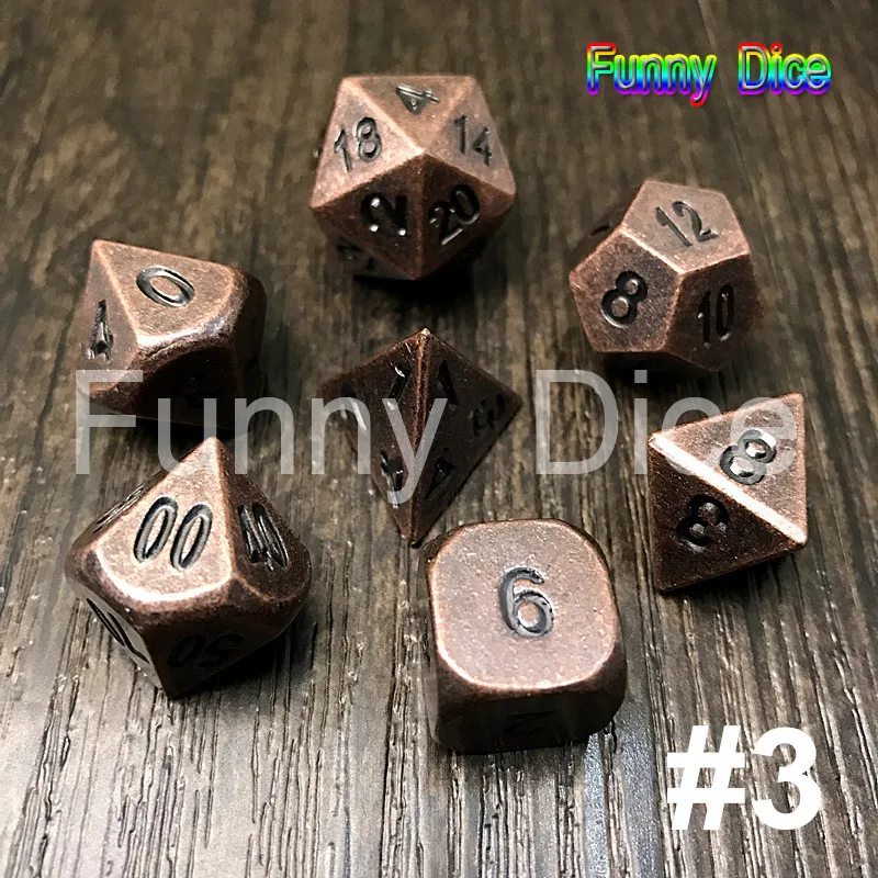 NEW Metal 7 Dice set d4 d6 d8 d10 d% d12 d20 for Board Game Rpg Dados juegos de mesa dnd dice|Кубики| |
