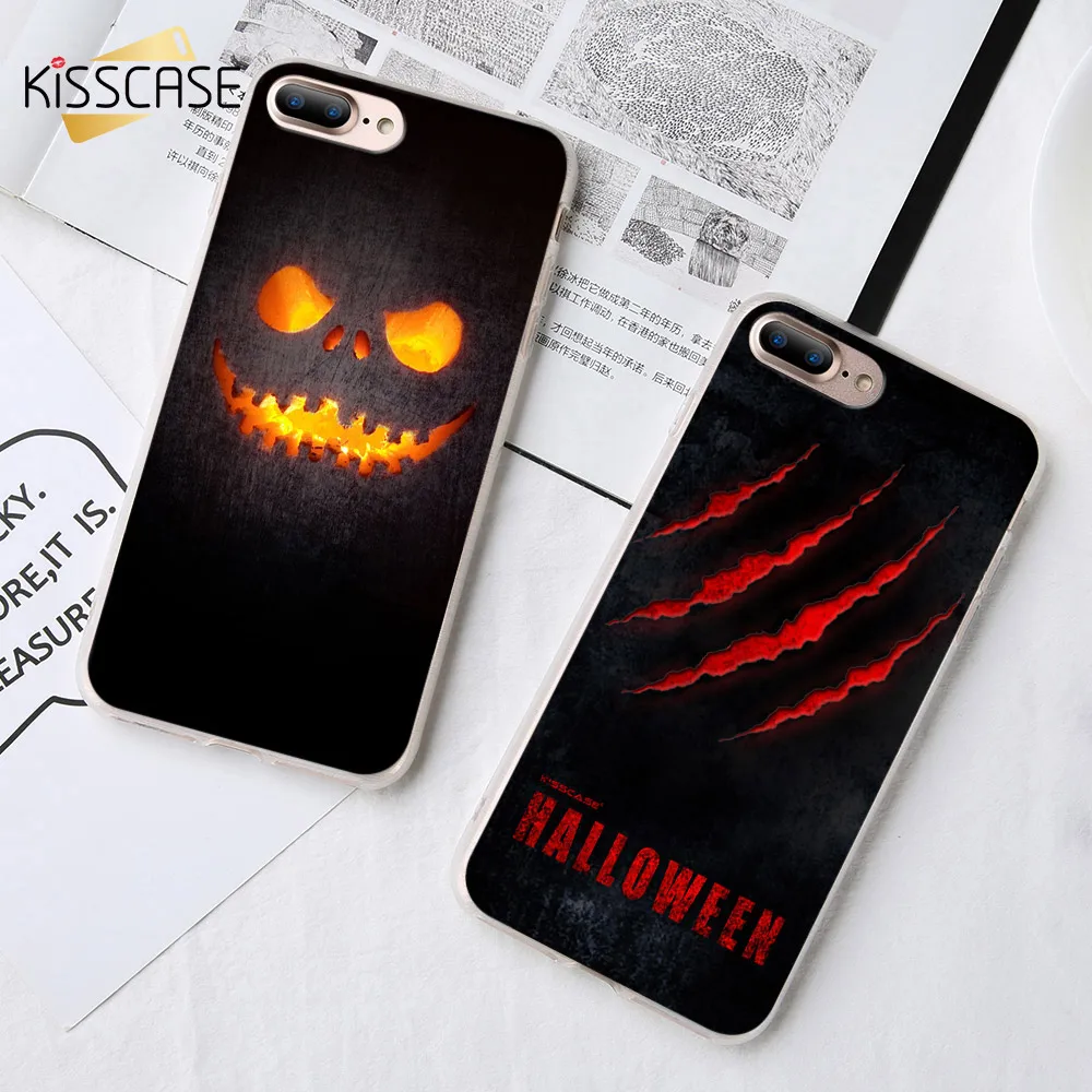 KISSCASE Halloween Pattern Case For Samsung Galaxy A5 A7 J5 J7 2016 2017 TPU Phone S8 S9 Plus Note 9 8 S7 Edge |