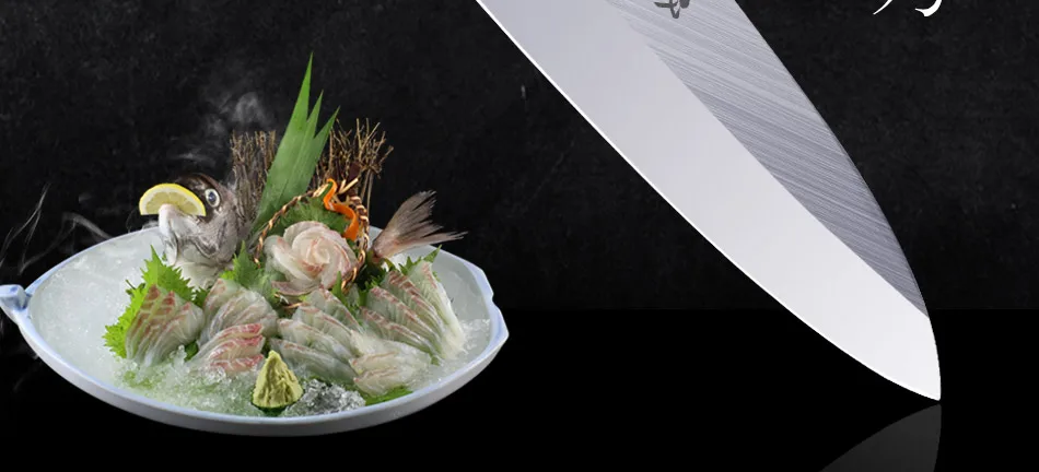 Ножи кухонные рыбы суши ножи японский сашими утилита кухонные нож Мясо Кливер высокоуглеродистой нержавеющая сталь ABS Ручка