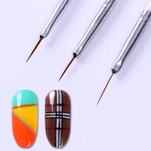 Ensemble de stylos de peinture à ongles, 3 pièces, pointes 3D, bricolage, acrylique, Gel UV, pinceaux de dessin, ligne, Design français, outil d'art des ongles