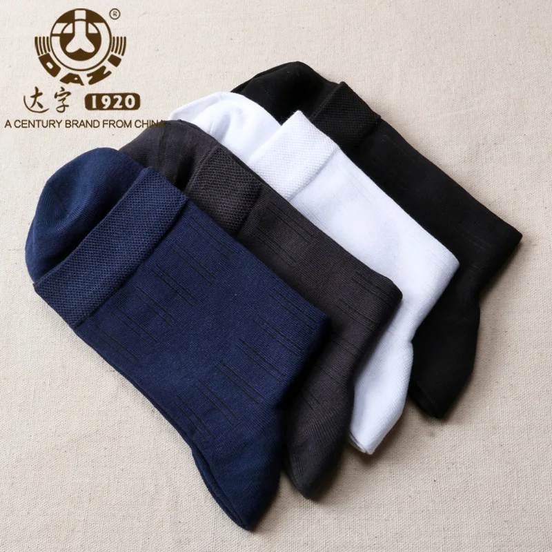 Dazi 2017 Limited Socks Men Contracted And Business Bamboo Fiber Men's Thin 1lot=4pairs Sale Suit for Every Gentleman | Мужская