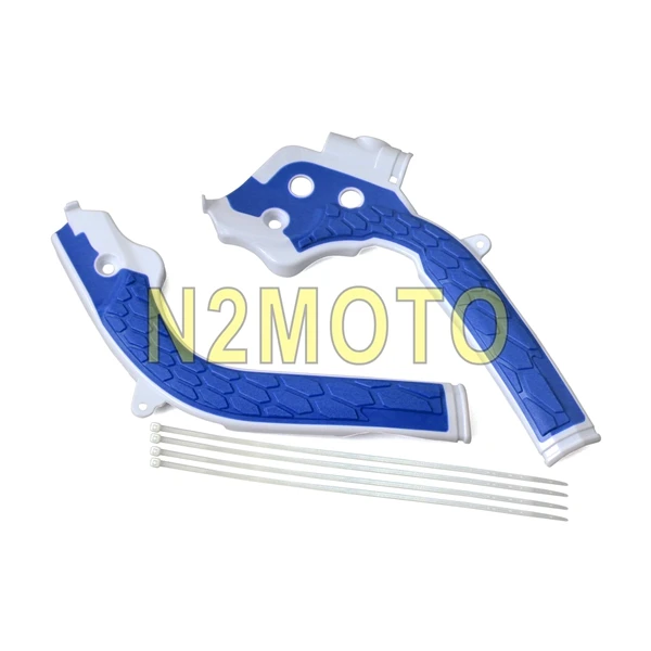 white blue 4 цвета Мотокросс X-Захваты рамка Защита Frameguards для KTM SXF 250 350 450 SX 125 250 EXC-F 250 350 450 EXC 125 250 300 ТПИ - Цвет: white blue
