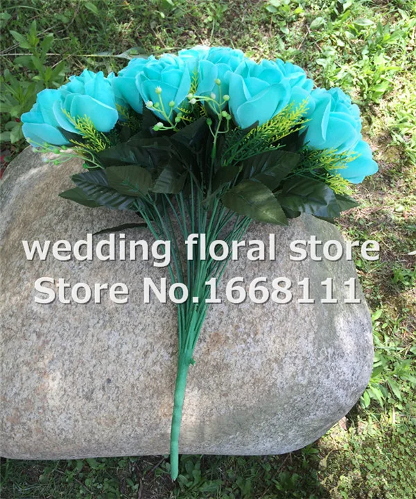 Искусственный мятно зеленый цветок розы Букет (36 головы/шт) цветы пластик Роза