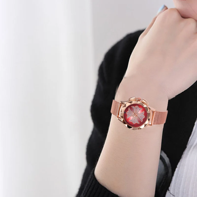Новые модные женские туфли часы розового золота кварцевые Wristwtahces montres femme