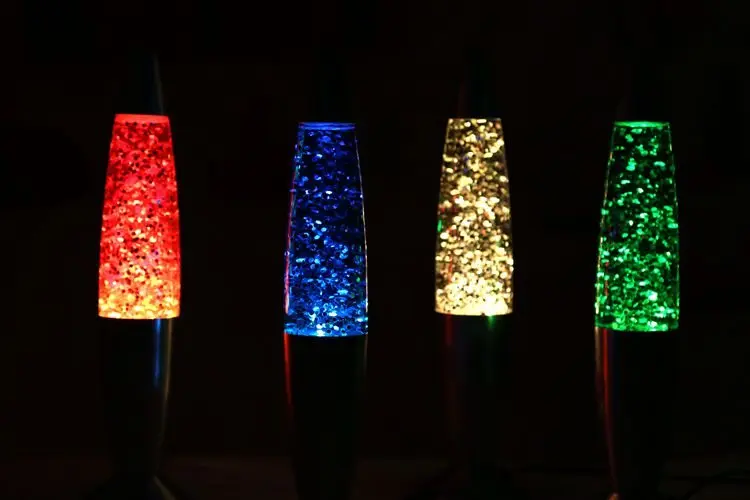 Светодиодный ночник DSHA 3D Rocket с разноцветным изменением цвета RGB блестками