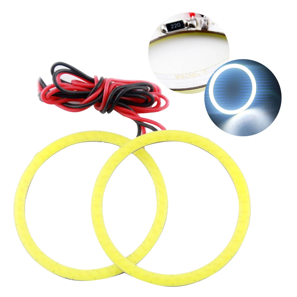 2 пары (4 шт.) 60 мм COB 45 SMD Angel Eye светодиодный Стайлинг автомобиля фары Halo Кольцо