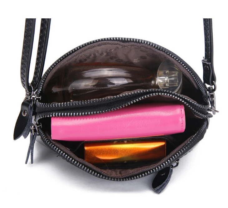 New arrival free shipping high quality cow genuine leather double zipper clutch wallet women messenger shoulder bag | Багаж и сумки
