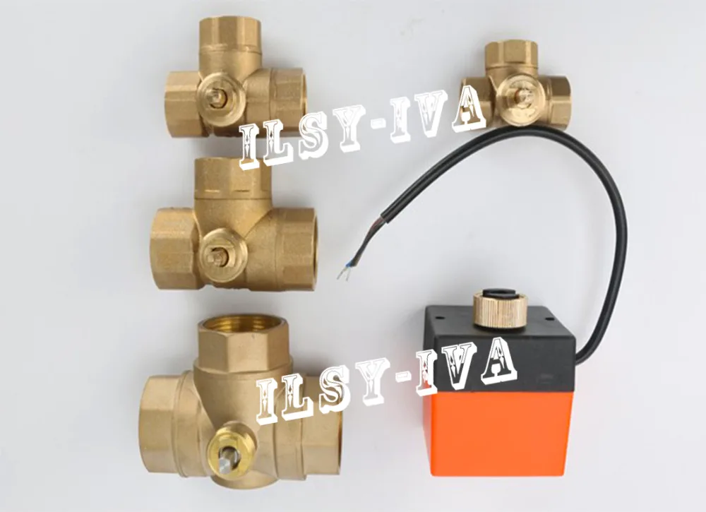 2017 New DN32(G1.2&quot) 3 way Ball Valve wires AC220V Brass Motorized | Обустройство дома