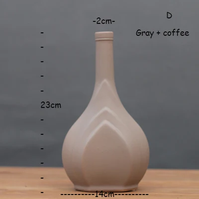D gray coffee Классическая черная/белая керамическая ваза, китайский декор, фарфоровая ваза для цветов, креативный подарок, домашний декор - Цвет: D gray coffee