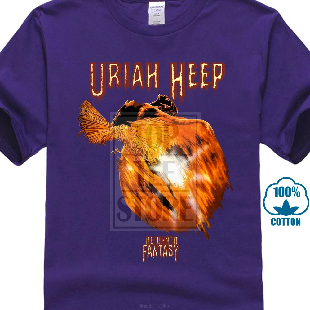 Фиолетовый Uriah Heep Return To Fantasy черная футболка Styx Nazareth жесткий рок темно фиолетовый - Цвет: Фиолетовый