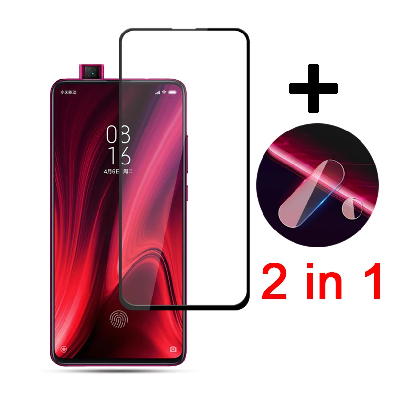 2 в 1 полное Защитное стекло для Xiaomi Redmi K20 Pro сенсорный экран Объектив камеры