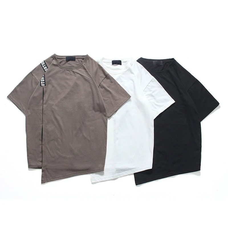 

Fashion Brand men clothing irregular Hip Hop Kanye T shirt streetwear soild Color Men casual Cotton Swag T-shirt Short Sleeve