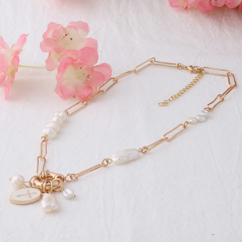 necklace NeeFu WoFu браслет из пресноводного жемчуга, ракушка, Национальный ручной браслет, Pulsera de piedra Mujer de богемный браслет, ювелирные изделия - Окраска металла: necklace