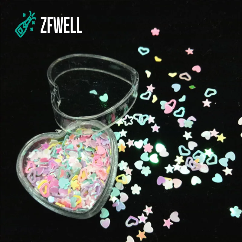 ZFWELL 1 шт./Лот Красочные Блестки сердце Пентакль макияж глаз свадебное украшение