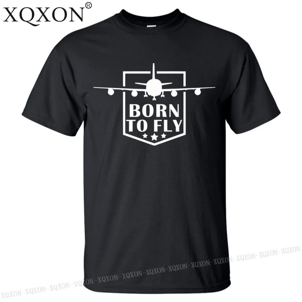 

New-summer new man cotton t shirt born to fly pilot airplane design men t-shirt tee tops K52