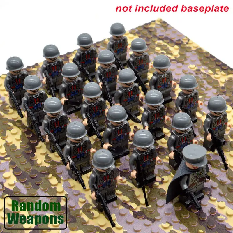 21pcs Italy Troops 21 шт./компл. WW2 Армия легоs Военные строительные блоки Франция, Италия Япония Великобритания Китай маленький солдат полицейский оружие Кирпичи Игрушки - Цвет: 21pcs Italy Troops